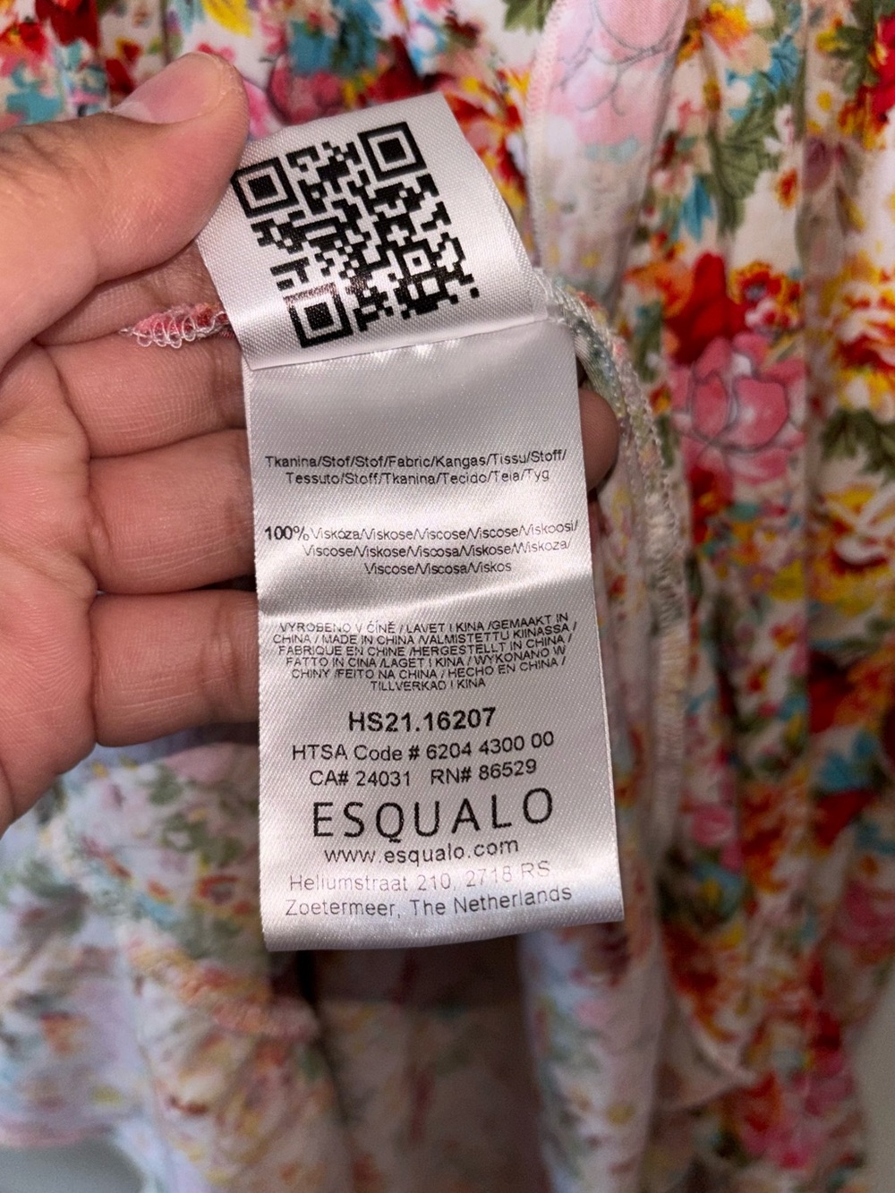 ESQUALO Floral Wrap Maxi Dress in Pink/Red/Green/Yellow/Orange 100% Linen - Picture 7 of 8
